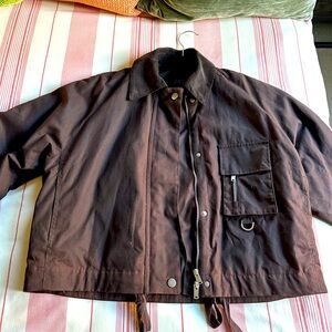 Zara XS Women’s Burgundy Field Jacket Corduroy Collar